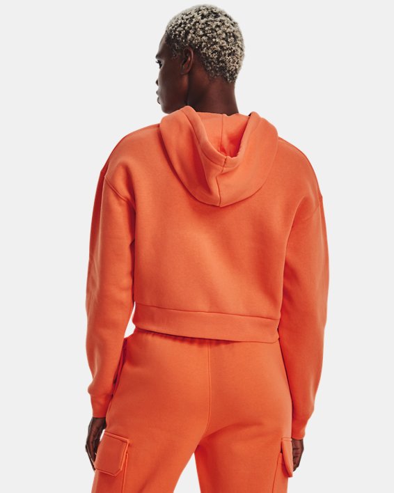Women's UA Essential Fleece Playback Full-Zip Hoodie, Orange, pdpMainDesktop image number 1